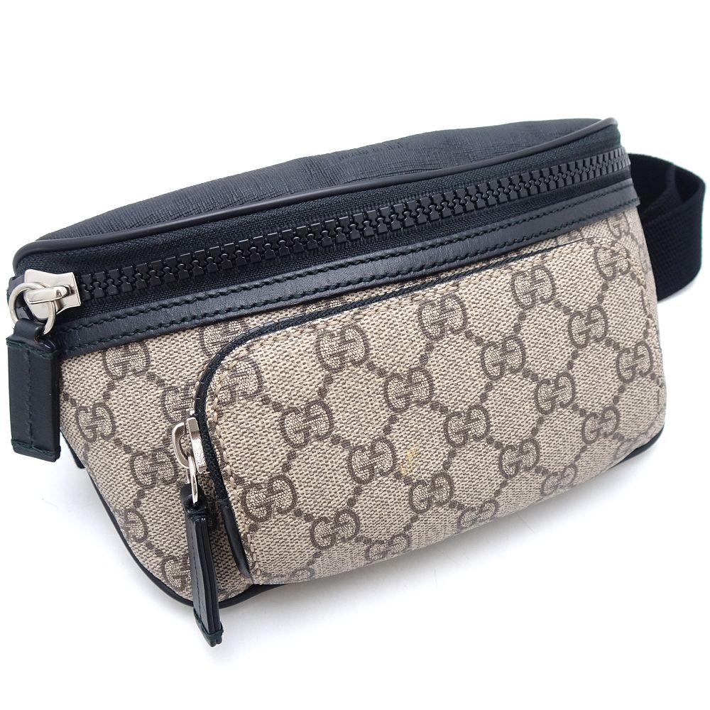 450946 ボディバッグ ウエストバッグ オンライン限定 GGスプリームキャンバスxレザー ベージュ ブラック/352203【中古】