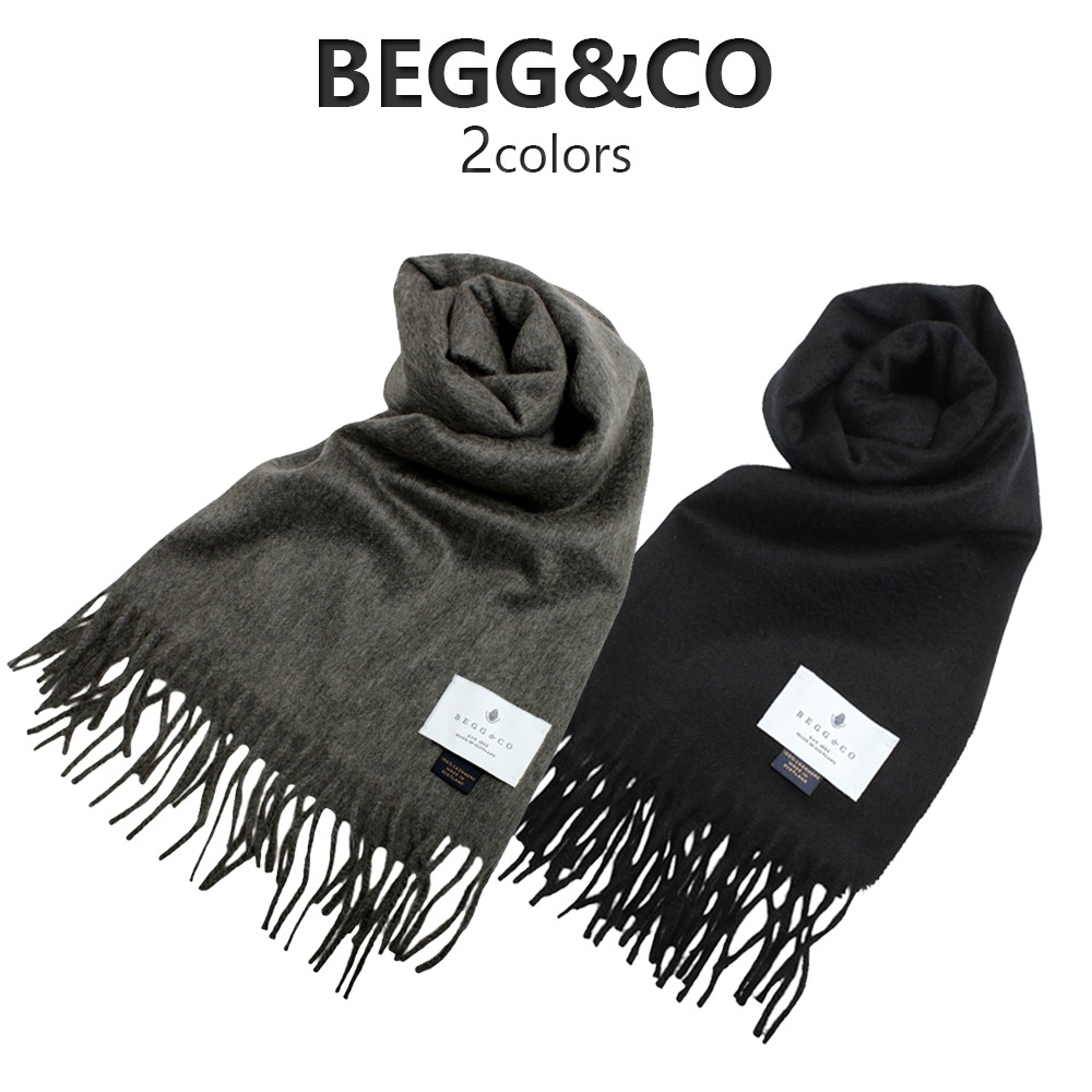 ベグアンドコー BEGG&CO マフラー カシミア カシミヤ 無地 60BCARRAN ARRAN スコットランド メンズ レディース 男女兼用 シンプル 通勤 ビジネス 高級 上品 エレガント 上質