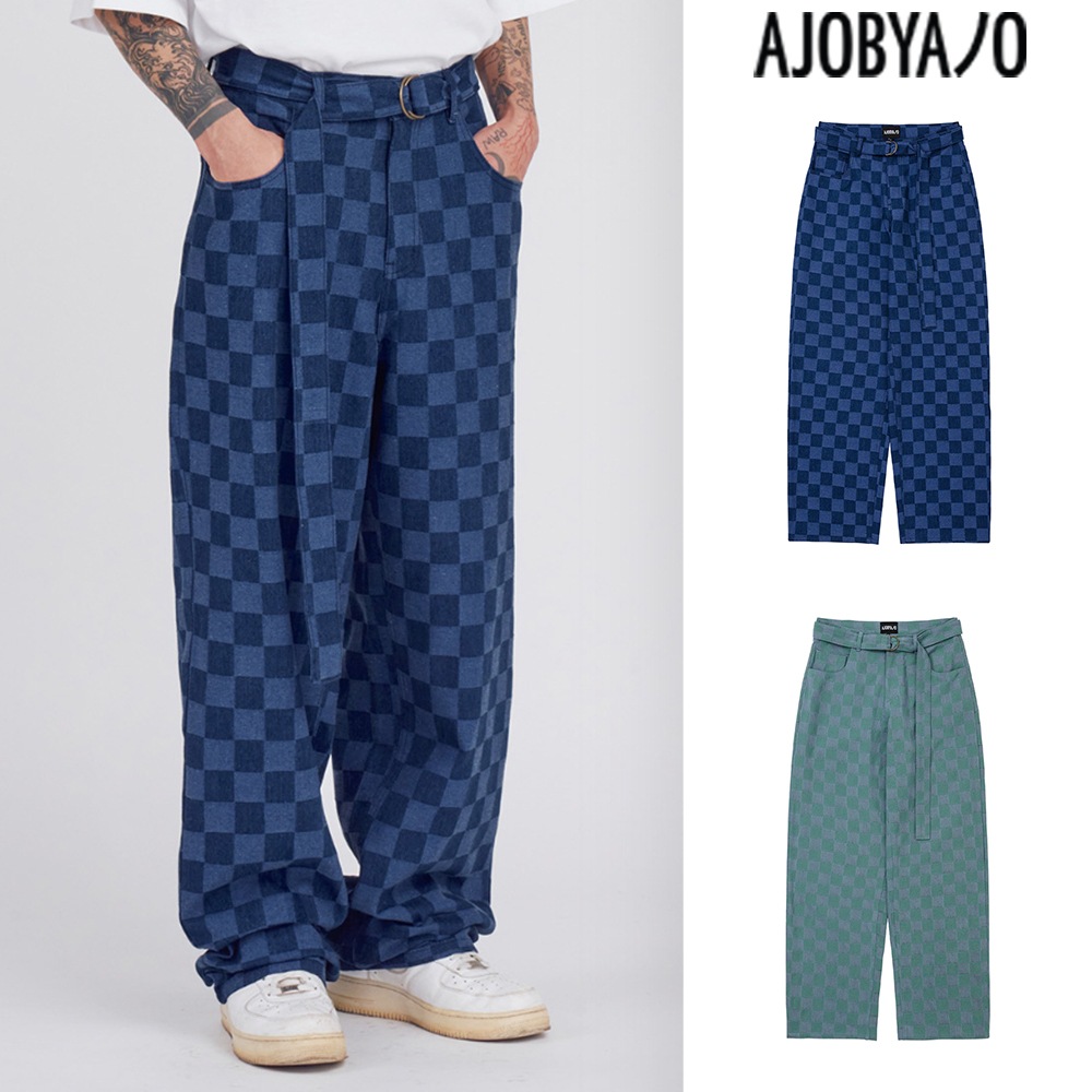 【AJO AJOBYAJO】 Checkerboard Denim Pants