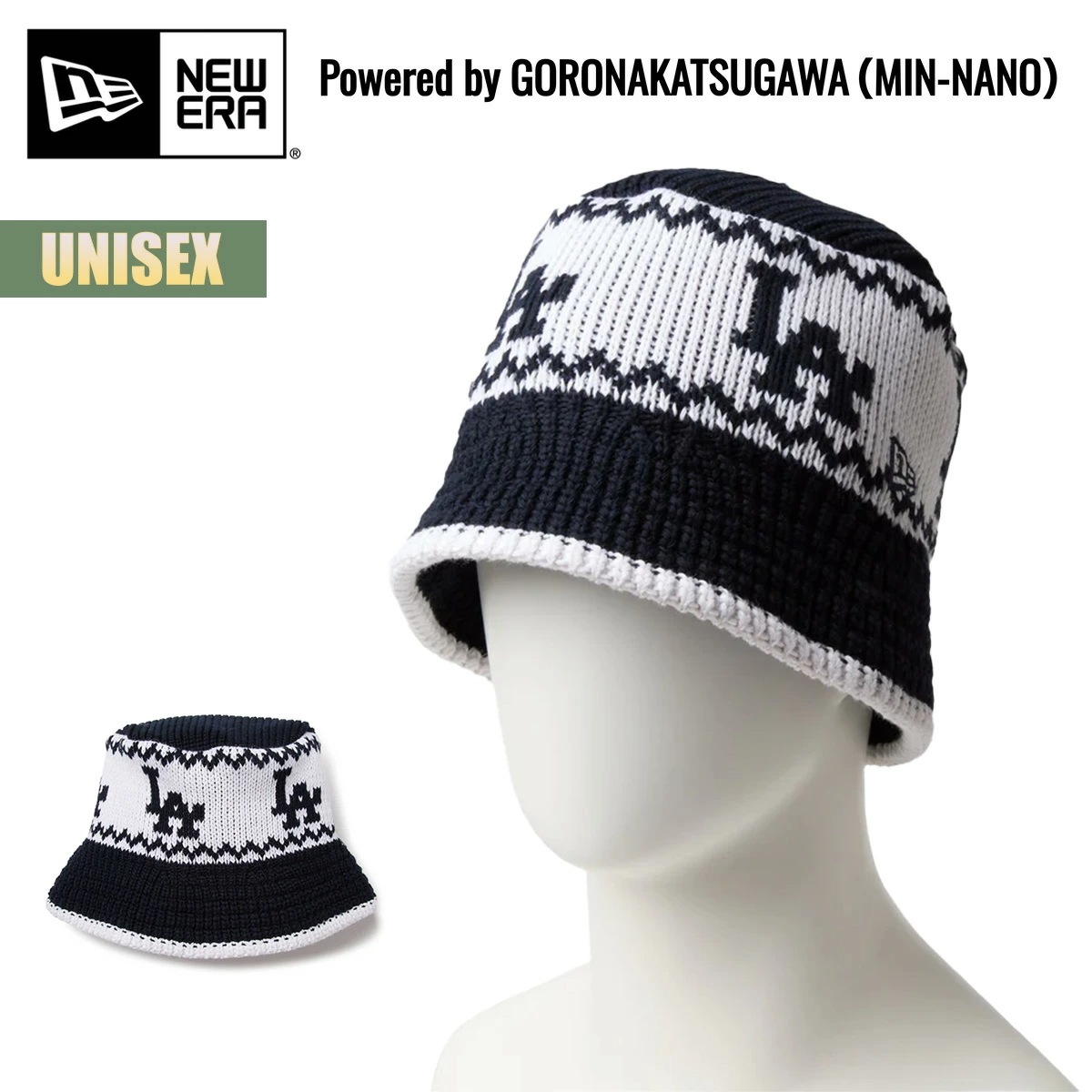 ハット 帽子 ニットバケット GORO NAKATSUGAWA ロサンゼルス・ドジャース ネイビー ユニセックス オールシーズン 中津川吾郎 ミンナノ MLB LA 14460889 2025