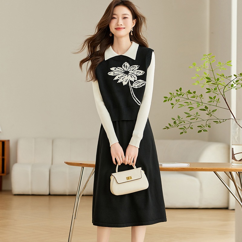 レディース ワンピース ニット ベスト セットアップ フレア 膝下 ミモレ 8分丈 ノースリーブ スリム 大人可愛い きれいめ 上品 おしゃれ レトロ こなれ感 個性的 OL 通勤 デート お出かけ 9,457円