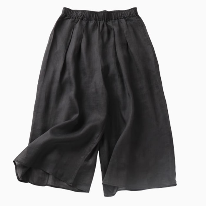 ワイドパンツ キュロット レディース パンツ ボトムス ワイド フレア ウエストゴム 薄手 きれいめ シンプル カジュアル 上品 おしゃれ レトロ アジアン こなれ感 ラフ 個性的 モダン 主役級