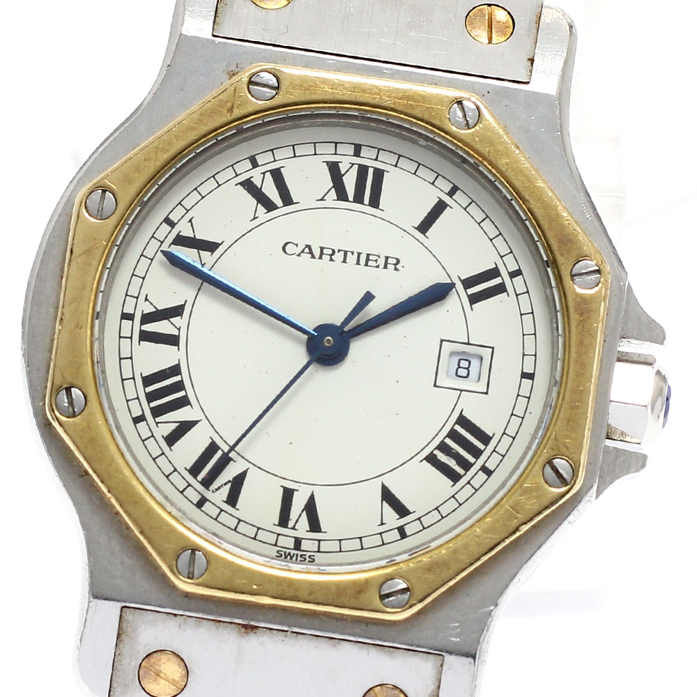 ベルトジャンク カルティエ CARTIER Ref.不明 サントスオクタゴンLM YGベゼル 自動巻き メンズ _952674【中古】