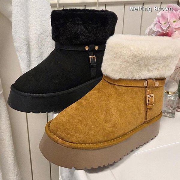 女性スエードの毛皮ブーツ SS60