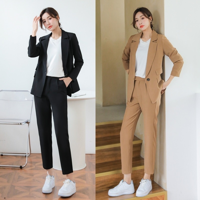 スーツ スーツセット パンツスーツ レディース 2点セット 長ズボン 上下セット 結婚式 ビジネススーツ セットアップ 女 春 秋 フォーマル ビジネス オフィス 高級感 上品 パンツセット リ