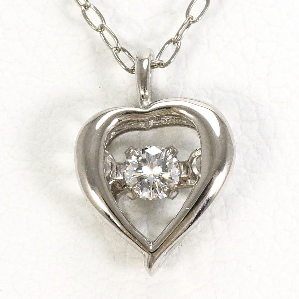 K18 18金 WG ホワイトゴールド ネックレス ダイヤ 0.05 約40cm ジュエリー 中古