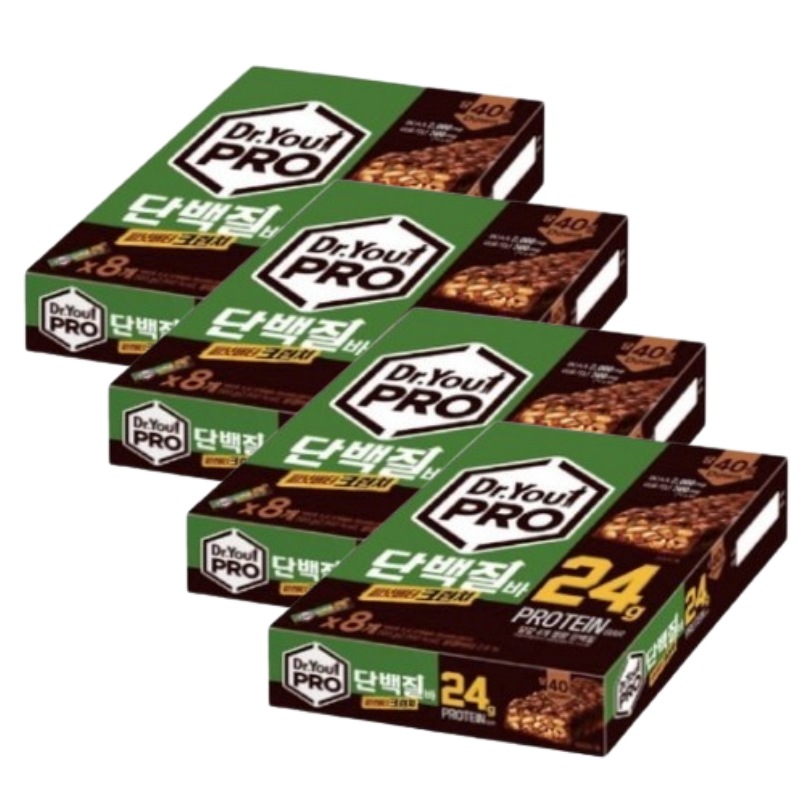 Dr.You PRO ピーナッツバタークランチ プロテインバー 70g×8個 4箱 韓国お菓子 高たんぱく バータイプ 間食