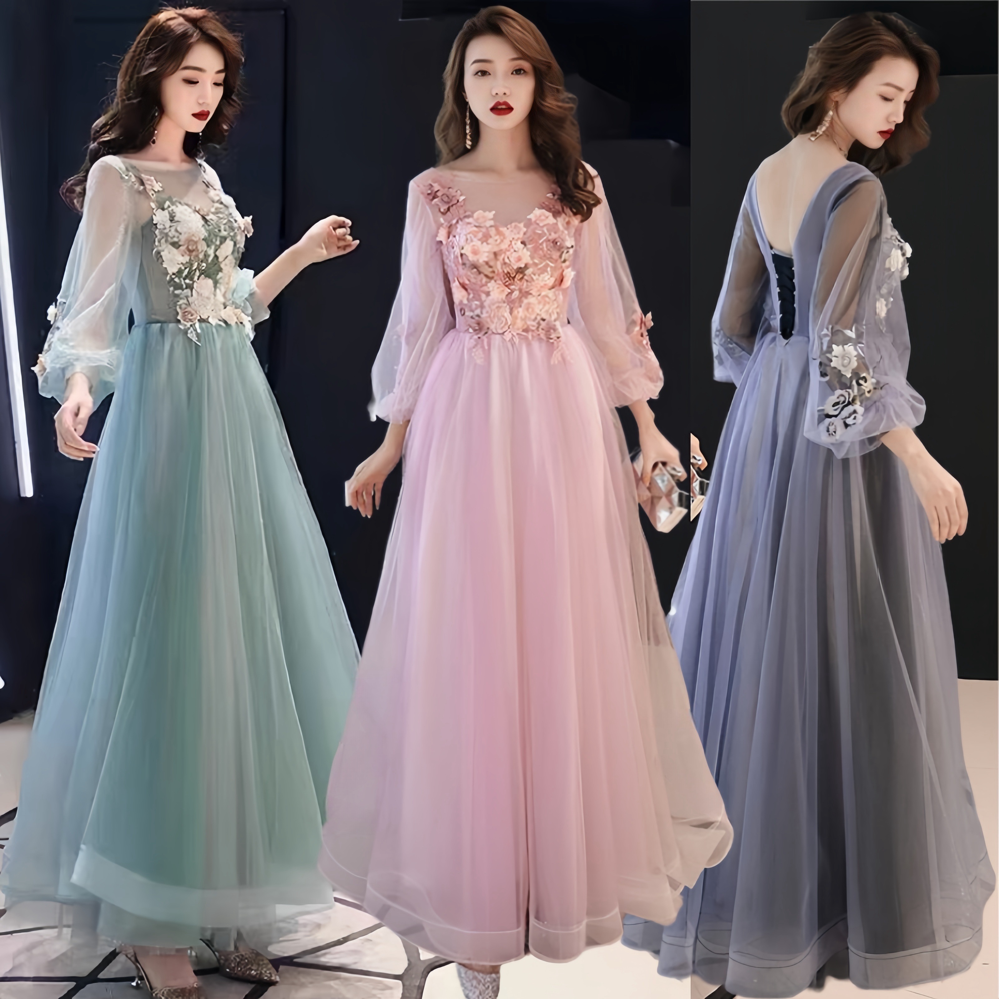 パーティードレス カラー ウェディングドレス花嫁 お呼ばれドレス ロングドレス フォーマル ブライズメイドドレス 司会者結婚式二次会披露宴