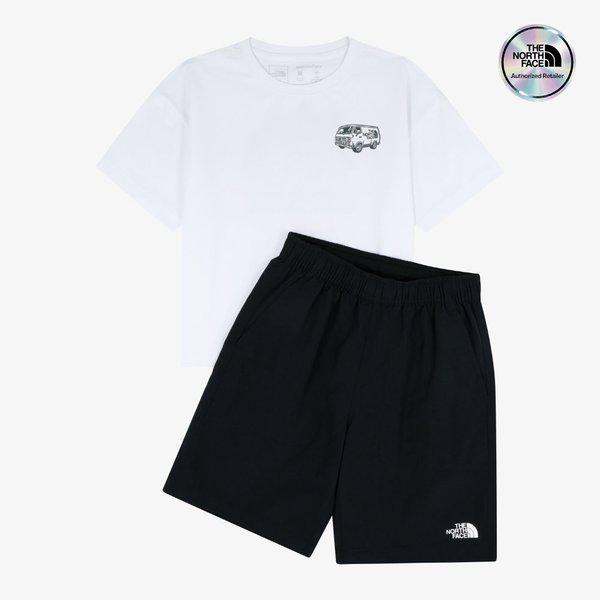[キッズ公式] NT7US15S キッズアウトランドクルーセット WHITE