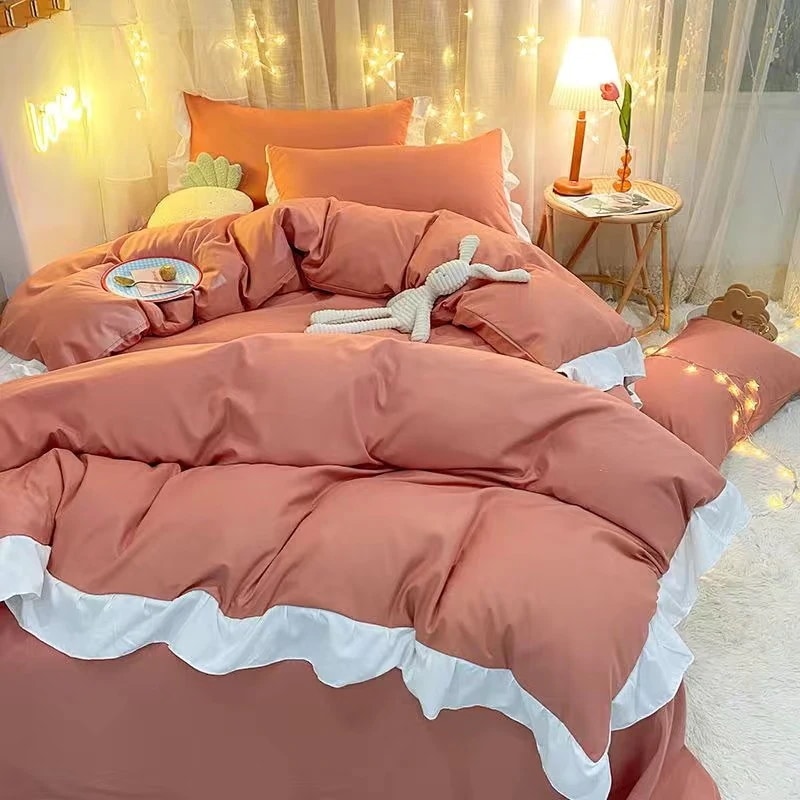 4点セット 布団カバーシーツ敷パッドシーツ布団カバー 寝具セット 枕カバー おしゃれ 敷 フラットシ クイーン 四季通用 ベッドカバー 無地 シングル 5,297円