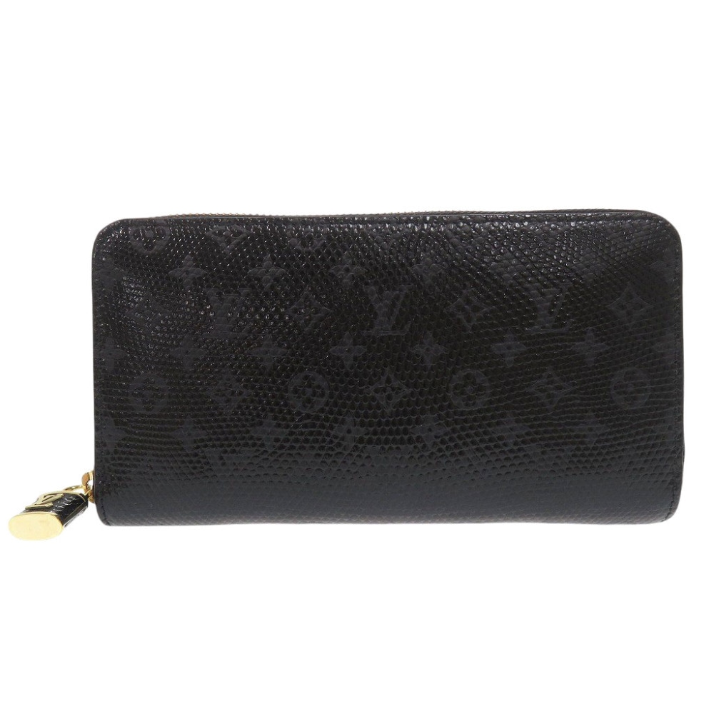 美品 エキゾチック ジッピーウォレット N82154 長財布 リザード ノワール LV 0757【中古】 レディース