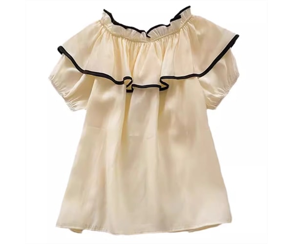 レディース トップス カットソー プルオーバー Tシャツ ミドル丈 半袖 オフショルダー フェミニン フリル 異国風 かわいい 大人可愛い きれいめ シンプル カジュアル 上品 おしゃれ こなれ感