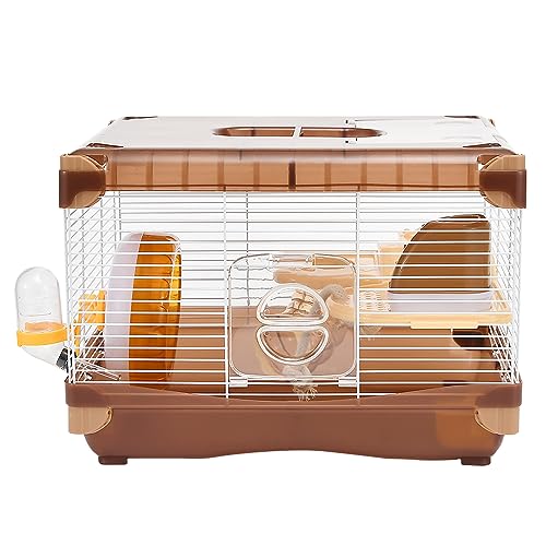 ハムスターケージ 小動物ケージ ケージサイズ:36(W)x27(L)x25(H)cm 広々タイプ トレーデザイン お手入れ簡単 通気性 組立簡単 チャイニーズハムスター ロボロフスキーハムスター キャ