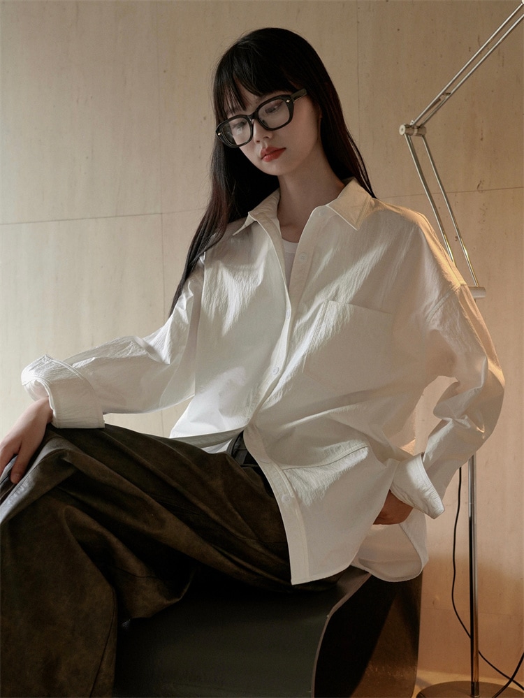 INSスタイル シルエット シャツ ブラウス レディース 長袖 秋 おしゃれ カジュアル キメ感 襟を正す シャツ ゆったりする 人気