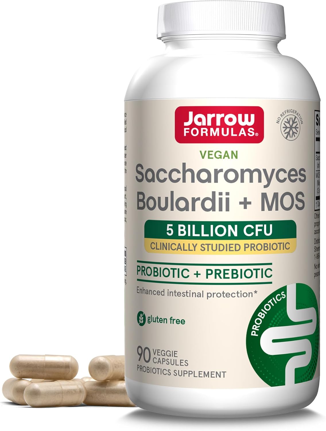 Jarrow ジャローSaccharomyces Boulardii + MOS - 常温保存 5 億 90錠 ベジタリアンカプセル