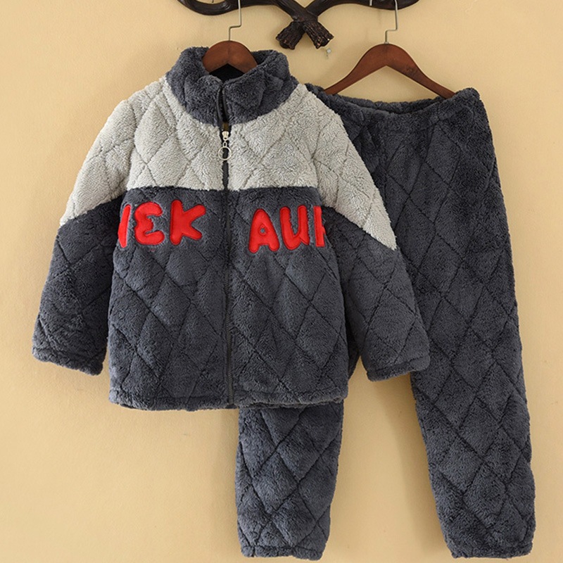 暖かい パジャマ キッズ 150 子供 長袖 パジャマ 着ぐるみ可愛い 秋 冬 もこもこ 暖かい 上下セット ナイトウェア 厚手 ルームウェア 長袖 大きいサイズ児童パジャマ男秋冬大童三階中童コーラル