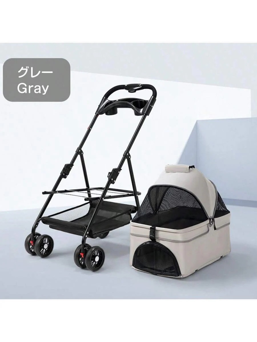 2way ペットカート 分離型 対面式 折りたたみ収納可能 取り外し可能 多頭 小型犬 猫軽量 組立簡単 介護用 ドッグカート フルオーペン 犬 猫 動物 ストッパー付き バスケット 4輪 ペット用品