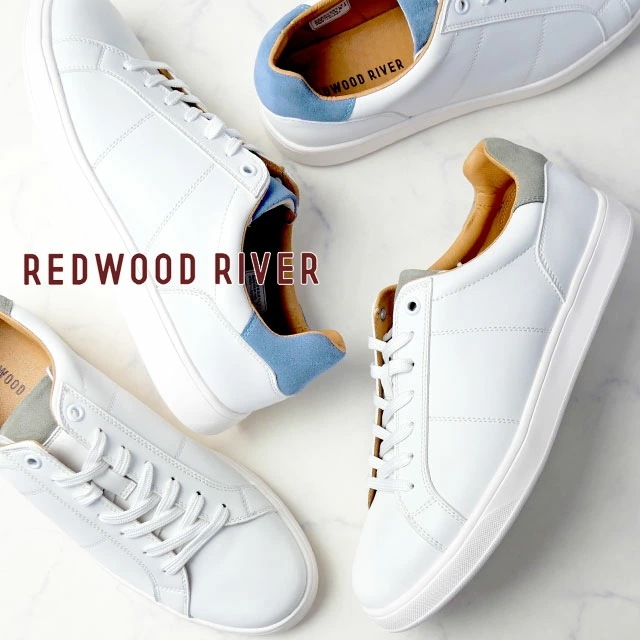 リーガル 社製 レッドウッドリバー スニーカー メンズ 白 靴 カジュアル ホワイト/グレー ホワイト/ブルー ローカット レースアップ コートタイプ RX05