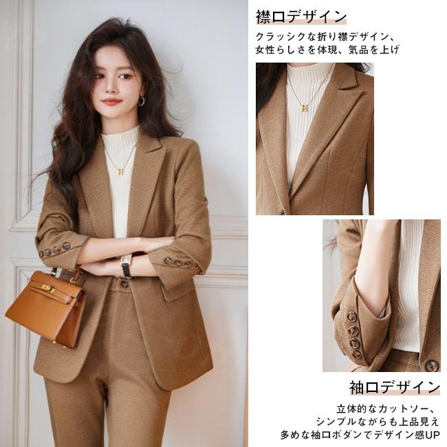 スーツ レディース セットアップ パンツスーツ フォーマル セレモニースーツ ママスーツ 大きいサイズ ジャケット ワイドパンツ ゴム ホワイトデー 6,408円