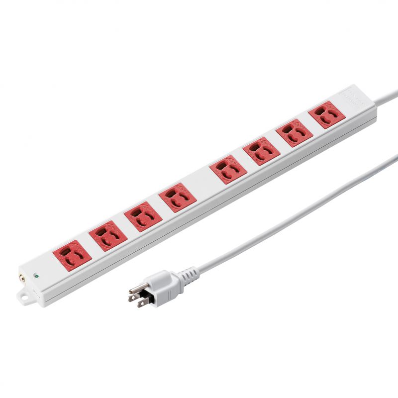 工事物件タップ 3P 8個口 3m レッド TAP-K8-3R