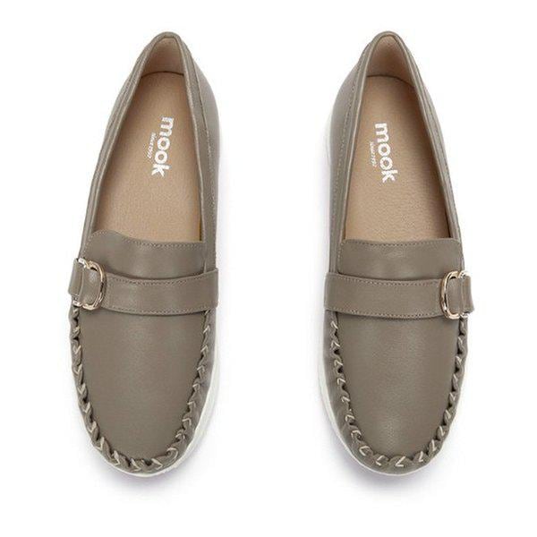 女性装飾モールド型縫合ローファー 422206 QP グレーa