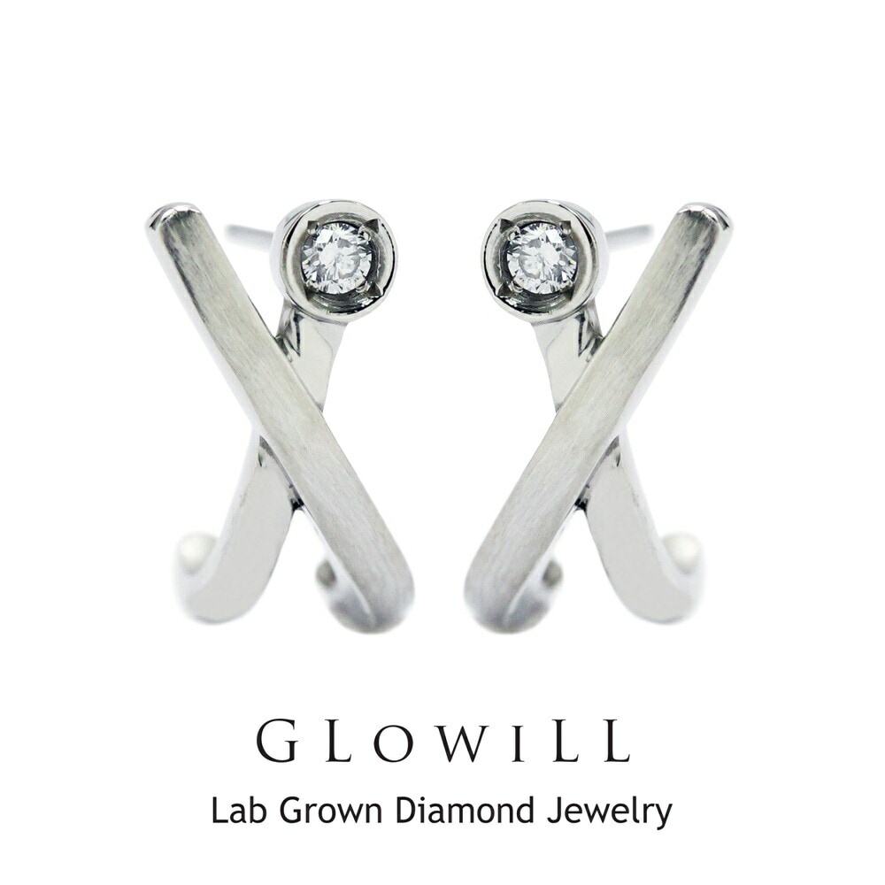 グローウィル ピアス レディース シンプル おしゃれ プレゼント かわいい 大人 女性 誕生日 両耳ピアス ステンレス ラボグロウン ダイヤモンド 結婚祝い 結婚記念日 母 妻 彼女 女友達 ギフト