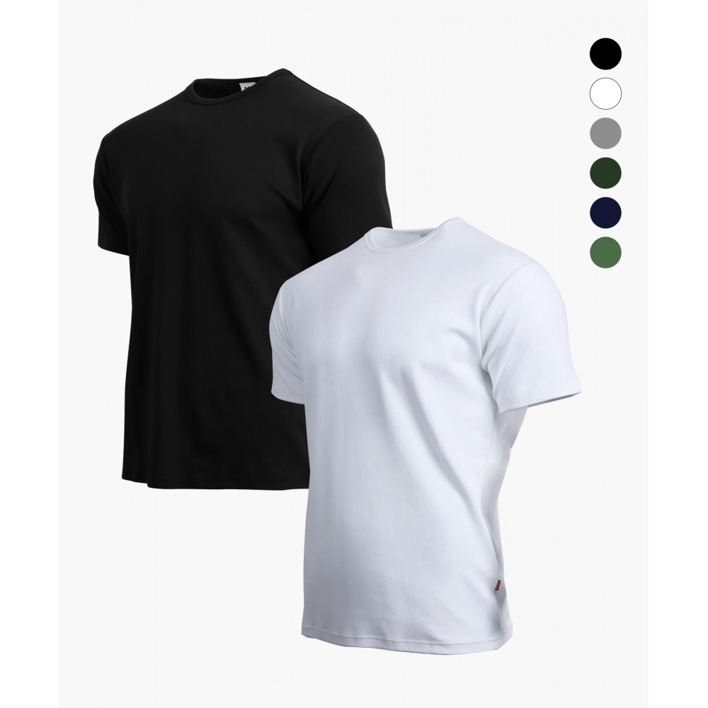 HDEX [2パック] スタンダードマッスルフィット半袖Tシャツ
