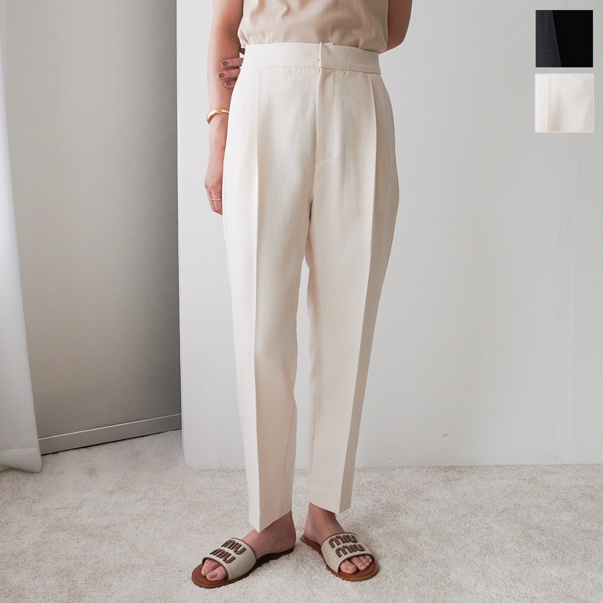 SONO ソーノ テーパードパンツ S252PV013 レディース センタープレス 接触冷感 スラックス イージーパンツ セットアップ可能 カラー2色 【ts】