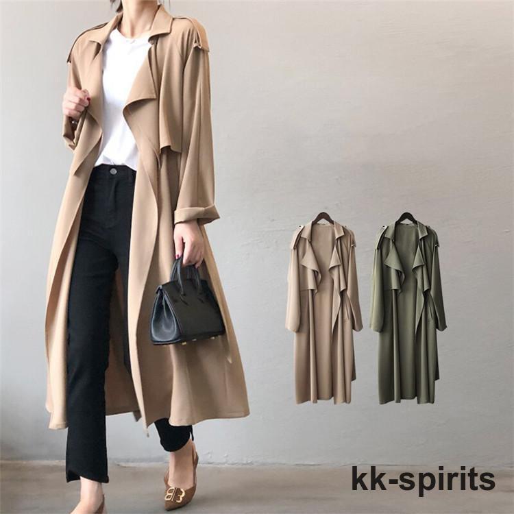 トレンチコート レディース 春 秋 冬 スプリングコート ロングコート 羽織り トレンチ アウター コート ジャケット おしゃれ トレンチコート