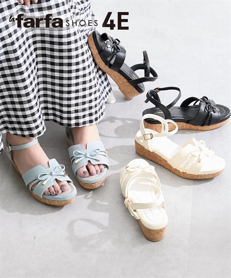 ストラップ ゆったり幅広 la farfa SHOES ラファーファ 厚底ウェッジサンダル ワイズ4E相当 5,346円