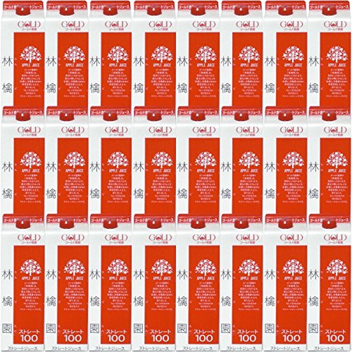 ゴールド農園 ストレートリンゴジュース 林檎園 1,000g (24本)