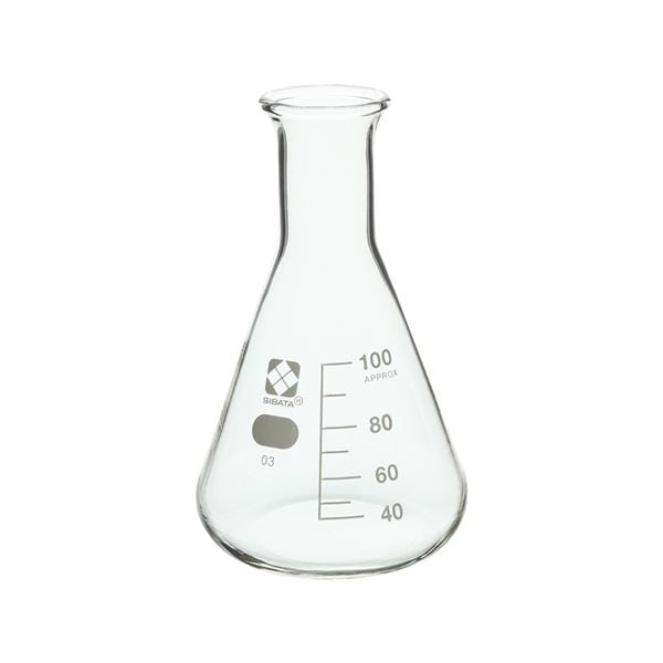 三角フラスコ 目安目盛付 100mL 10入 [010530-100A]