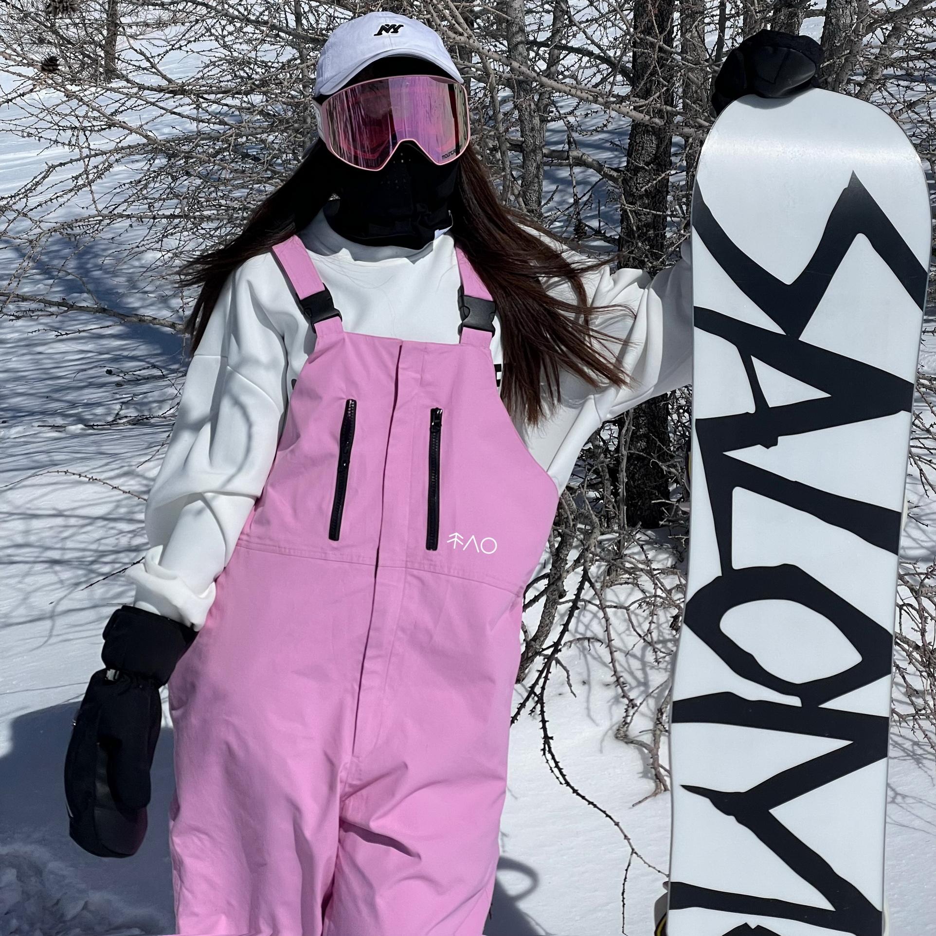 スノパンツ 2025 2026 ピンク レディース メンズ oversize 3L サロペット スノーボードウェア スキーウェア スノボウェア ロングパンツ
