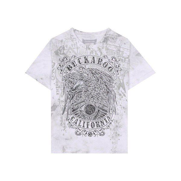 プレミアムシングルビンテージ イーグルアートワーク半袖Tシャツ252TS394-01_IC