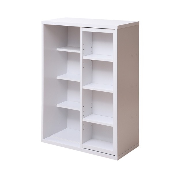 JKプラン スライド本棚 ロータイプ 6BOX 幅60 奥行29 高さ90 スライド式 本棚 大容量