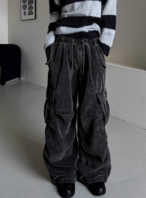 [COSYHARU公式] Corduroy Pigment-Dyed Cargo Training Pants