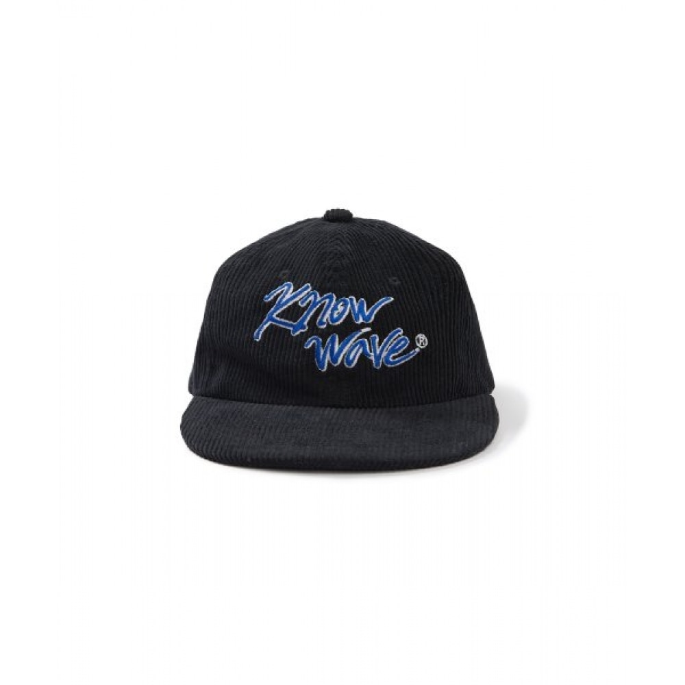 KNOW WAVE カリグラフィーコーデュロイトラッカーキャップ KNA004m (ブラック)