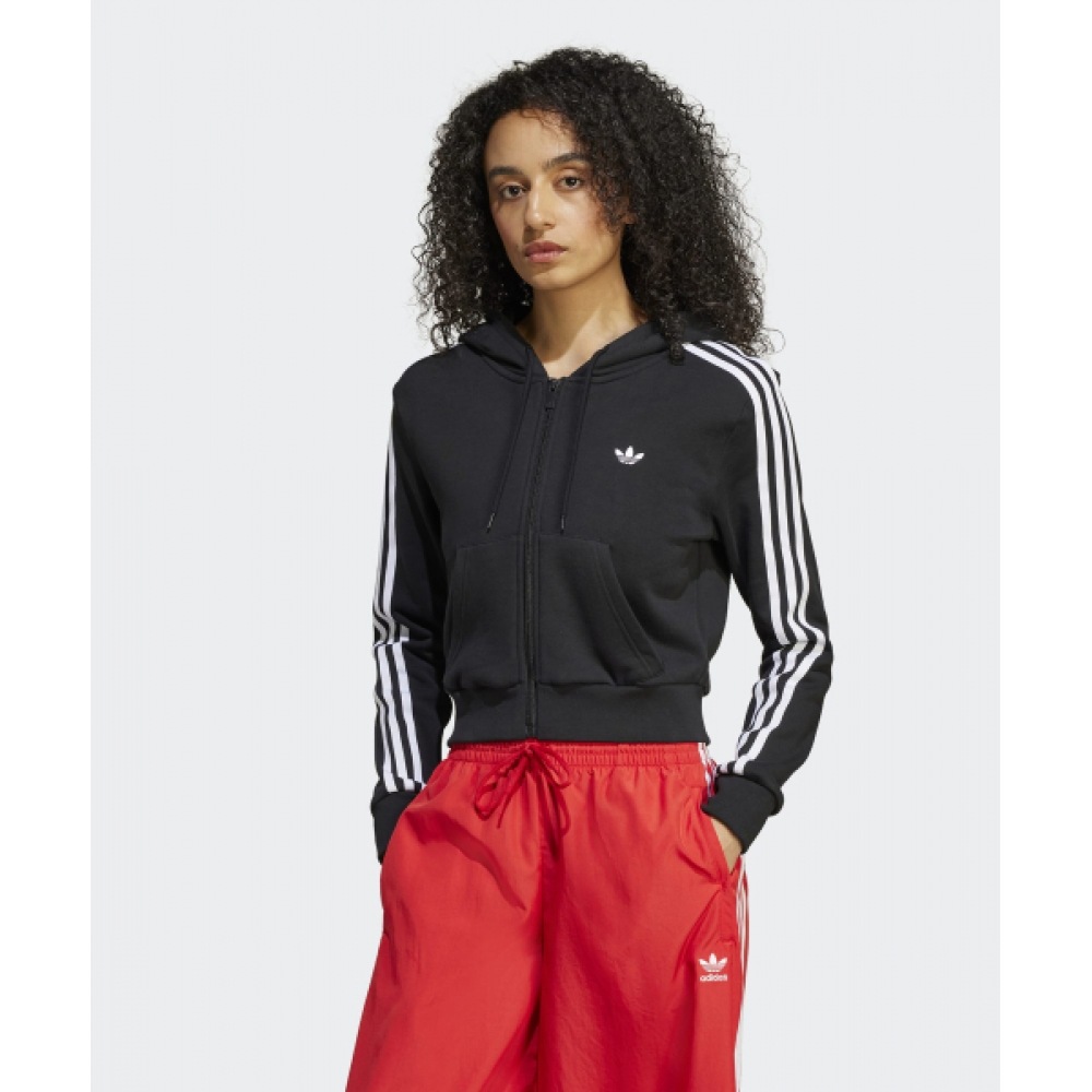 アディダスアディレニアム 3 ウォッシュショートフルジップパーカー-ブラック/JX9220