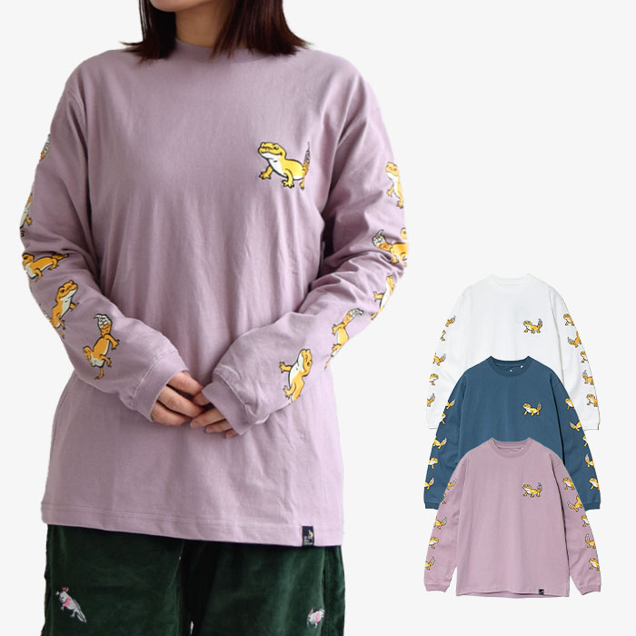 【2025春夏新作】ゴースローキャラバン ロンT Tシャツ トップス USA/C レオパードゲッコー レオパ カットソー プリントT メンズ　レディース 341903