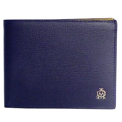 【訳アリ】　二つ折り財布/小銭入れ付 L2T732N ブルー/マスタードイエロー【訳アリ】内側汚れアリ