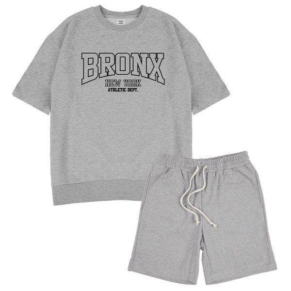 BRONX オーバーフィット 半袖 Tシャツ スウェットパンツ セットアップ 6色_P366950156