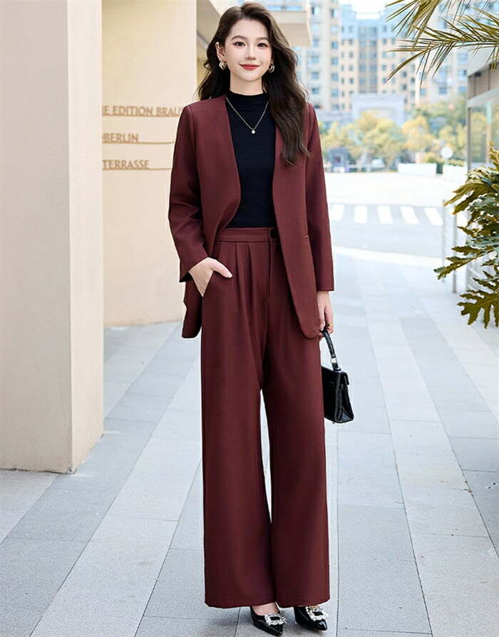 スーツ セットアップ レディース ビジネススーツ リクルートスーツ フォーマルスーツ ストレートパンツ ワイドパンツ テーラードジャケット ノーカラージャケット きれいめ 上品 セレモニー 通勤 オフ