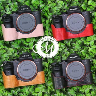 [Melten] 天然牛革r + Bubinga Wood カメラ ケース Sony A7II A7M2 A7R2 (Half Case)