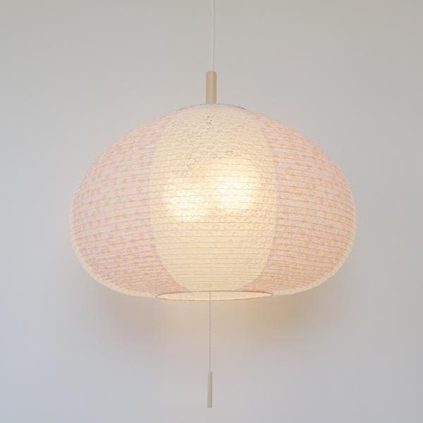 ペンダントライト 明かり 和風モダン おしゃれ シーリングライト 照明器具 和室 和紙 日本製 2灯 LED対応 マロン 桜玉ピンク×小梅白