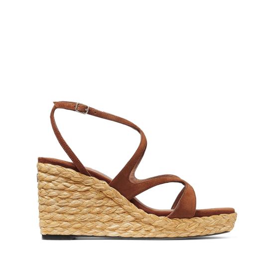 JIMMY CHOO Women Sandals AYLA 85 CUG TAN BROWN