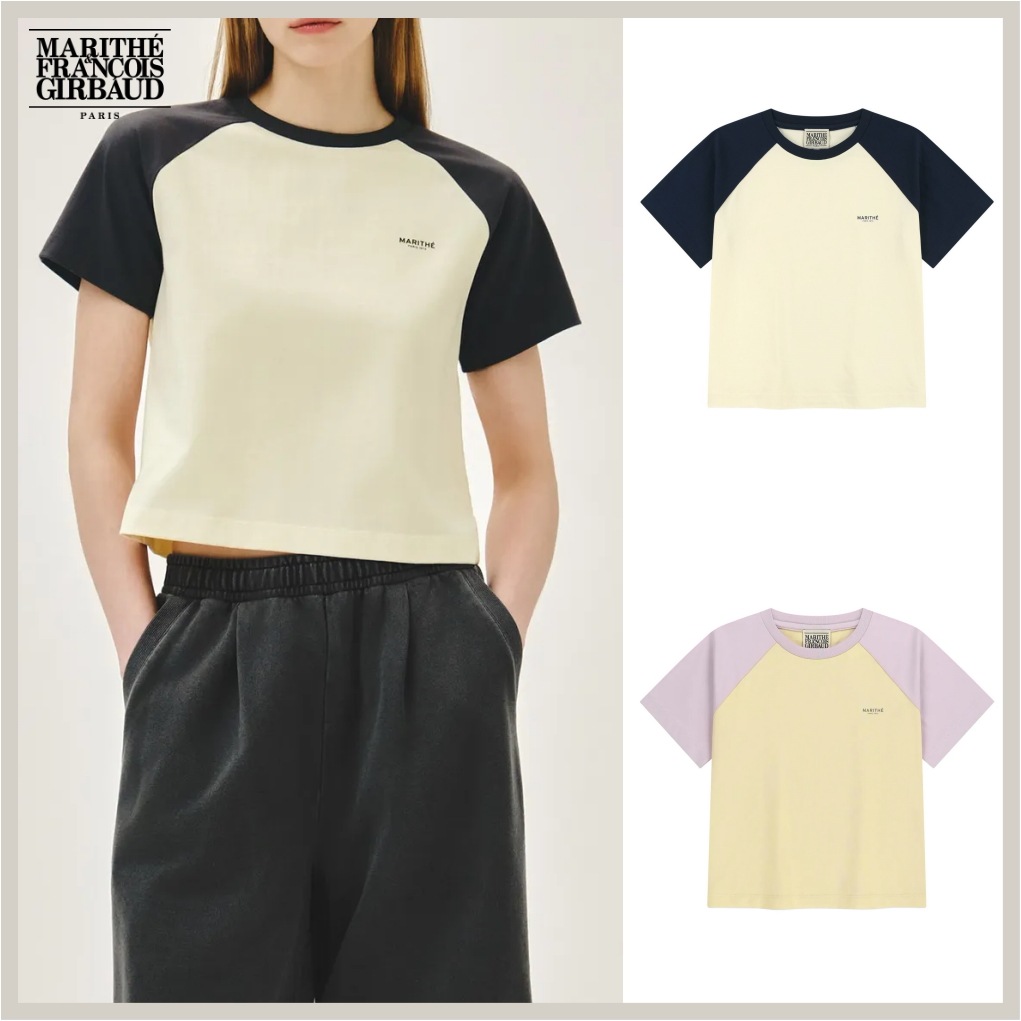 W SMALL REGULAR LOGO RAGLAN CROP TEE
