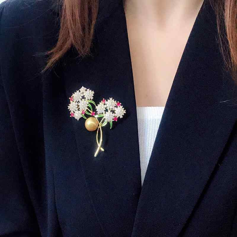 DIY アクセサリー ブローチ パーツ パール無し 空ホルダー 半完成 銅 金メッキ エナメル 塗装 ラインストーン タンポポ パール ホルダー メンズ レディース カップル