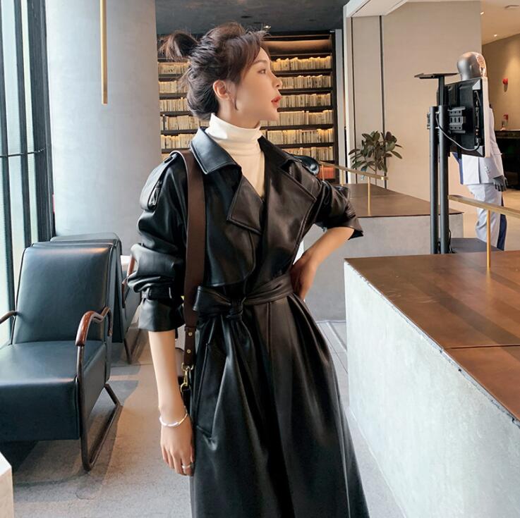 フェイクレザー レザー ジャケットジャケット ロング丈 コート PUレザー シンプル 革ジャン レザージャケット シンプル ベーシック フェイクレザー 秋アウター バイクジャケット 韓国フ