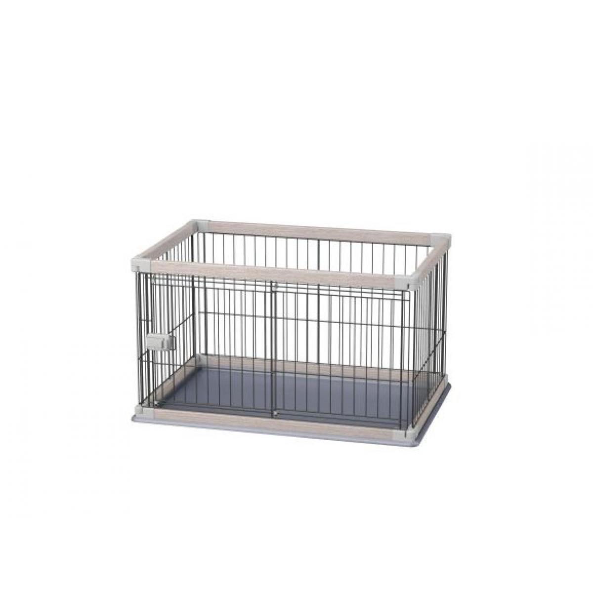【I】【代引不可】アイリスオーヤマ ウッディサークル アッシュグレー PWSR-960LV ロータイプ【北海道・沖縄・離島不可】木目調 ケージ 小型犬 中型犬【代引不可/沖