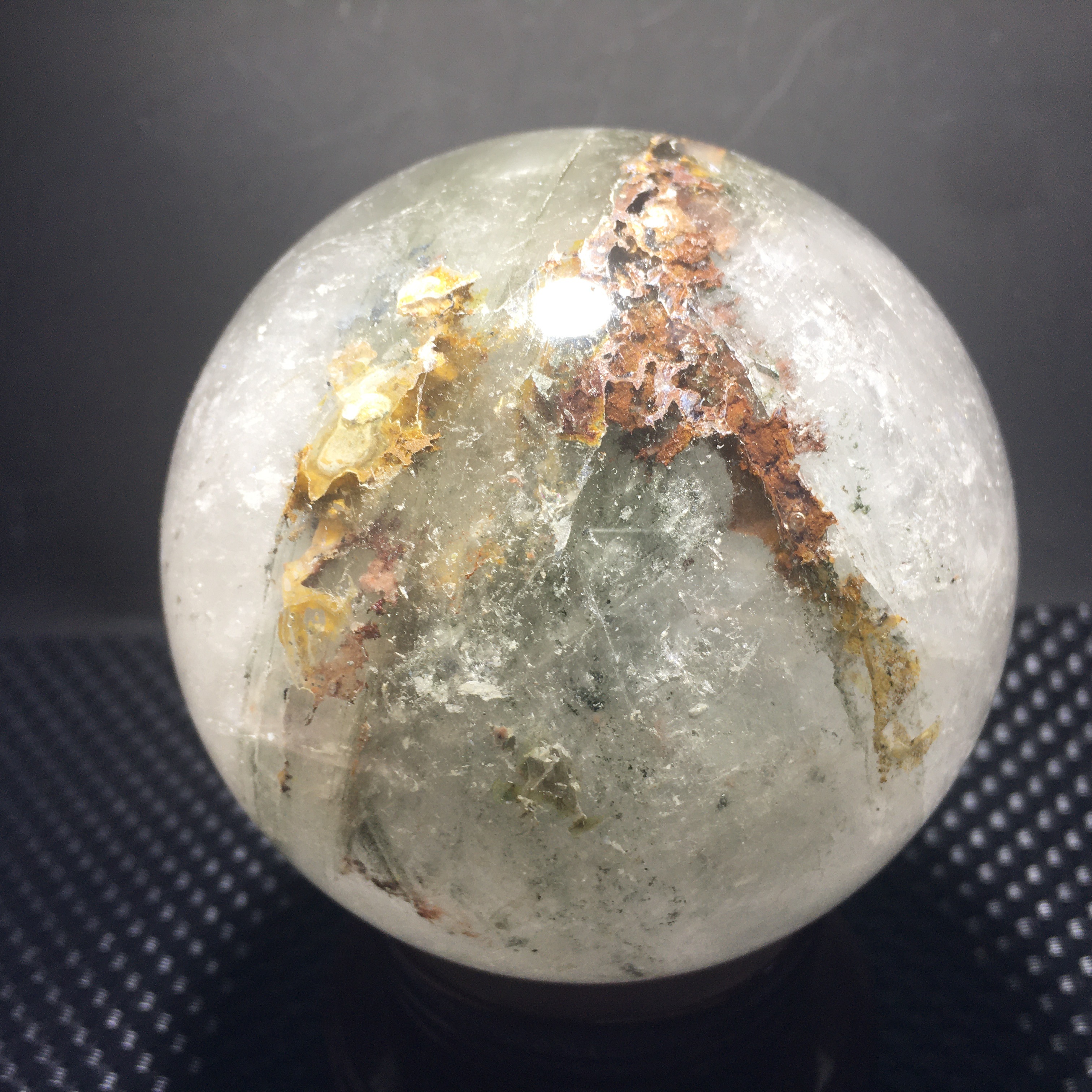 绿幽灵水晶球,天然水晶,1343g